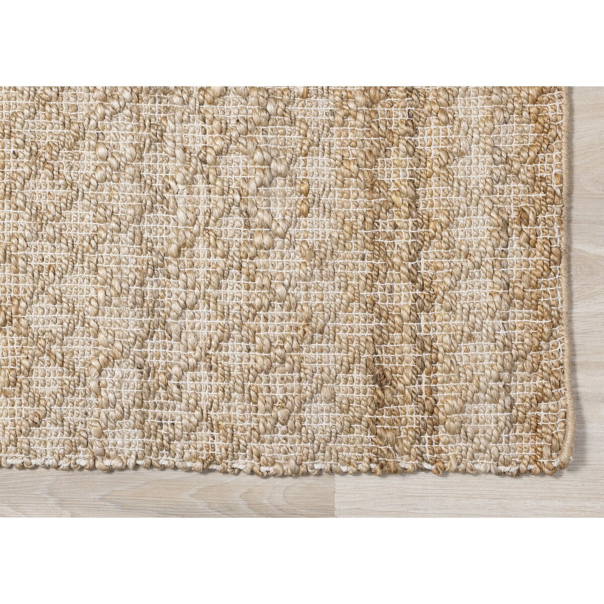 Light Sand Jute Handmade Diamond Pattern Area Rug