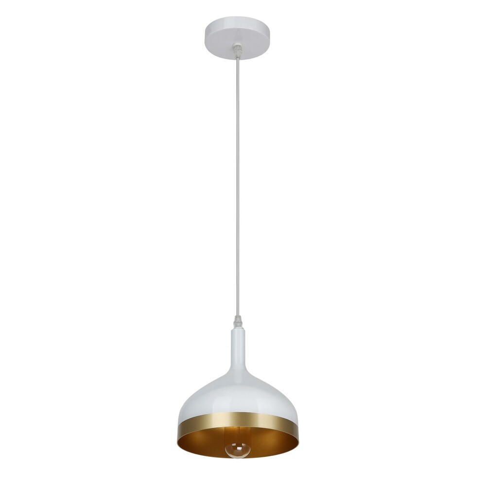 Light Society Aldershaw Gold/ White Finish Mini Pendant Lamp