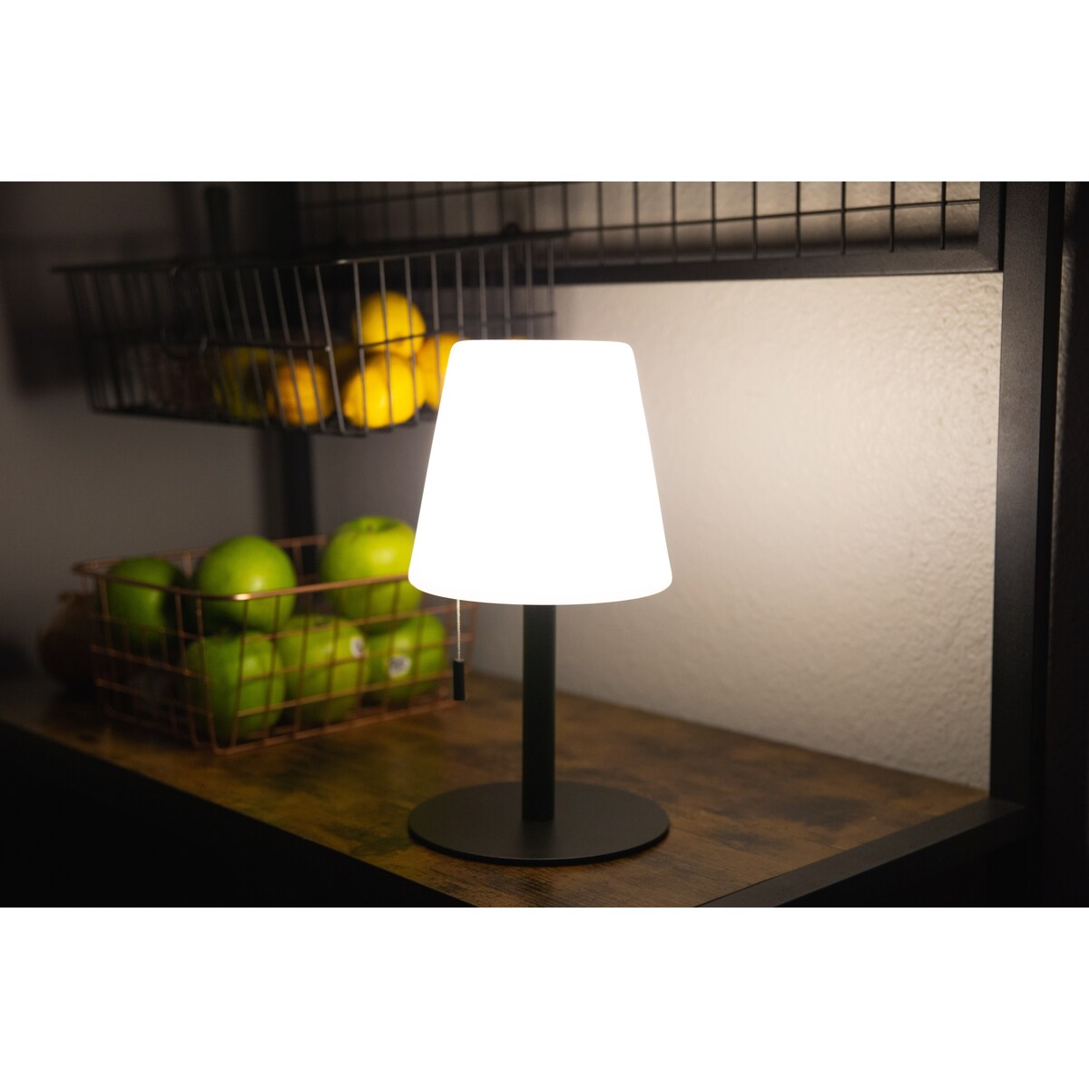 Light Your Patio Mini LED Cordless Rechargeable Weatherproof Indoor/Outdoor Table Lamp, Matte Black Finish