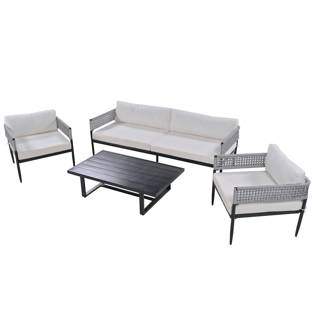 Light luxury style outdoor suit combination With 1 Love Sofa,2 Single Sofa,1 Coffee Table