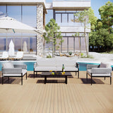 Light luxury style outdoor suit combination With 1 Love Sofa,2 Single Sofa,1 Coffee Table