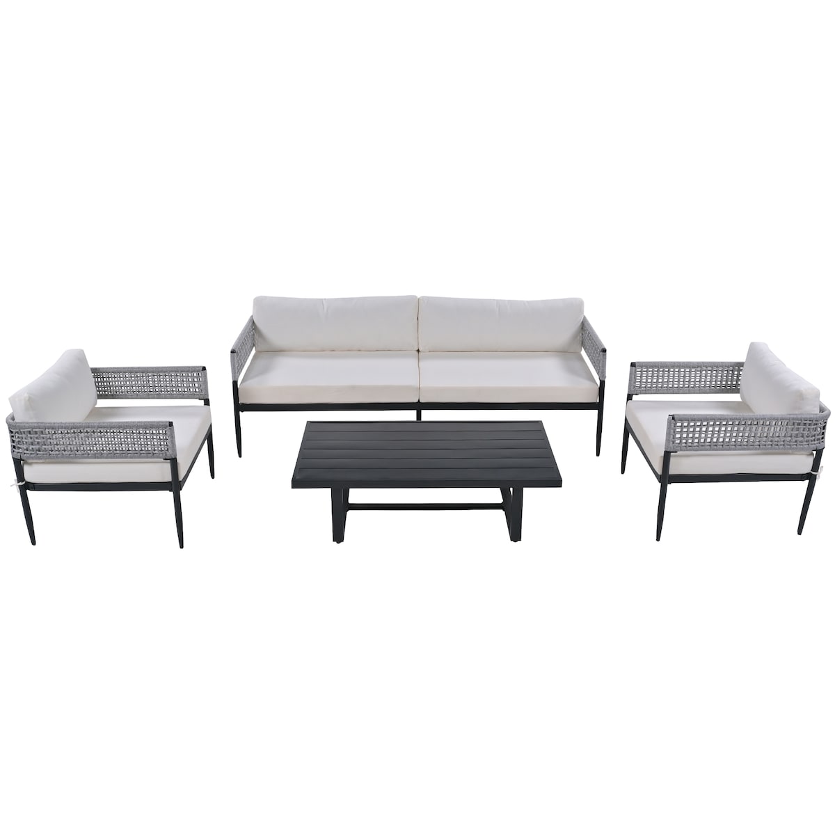 Light luxury style outdoor suit combination With 1 Love Sofa,2 Single Sofa,1 Coffee Table