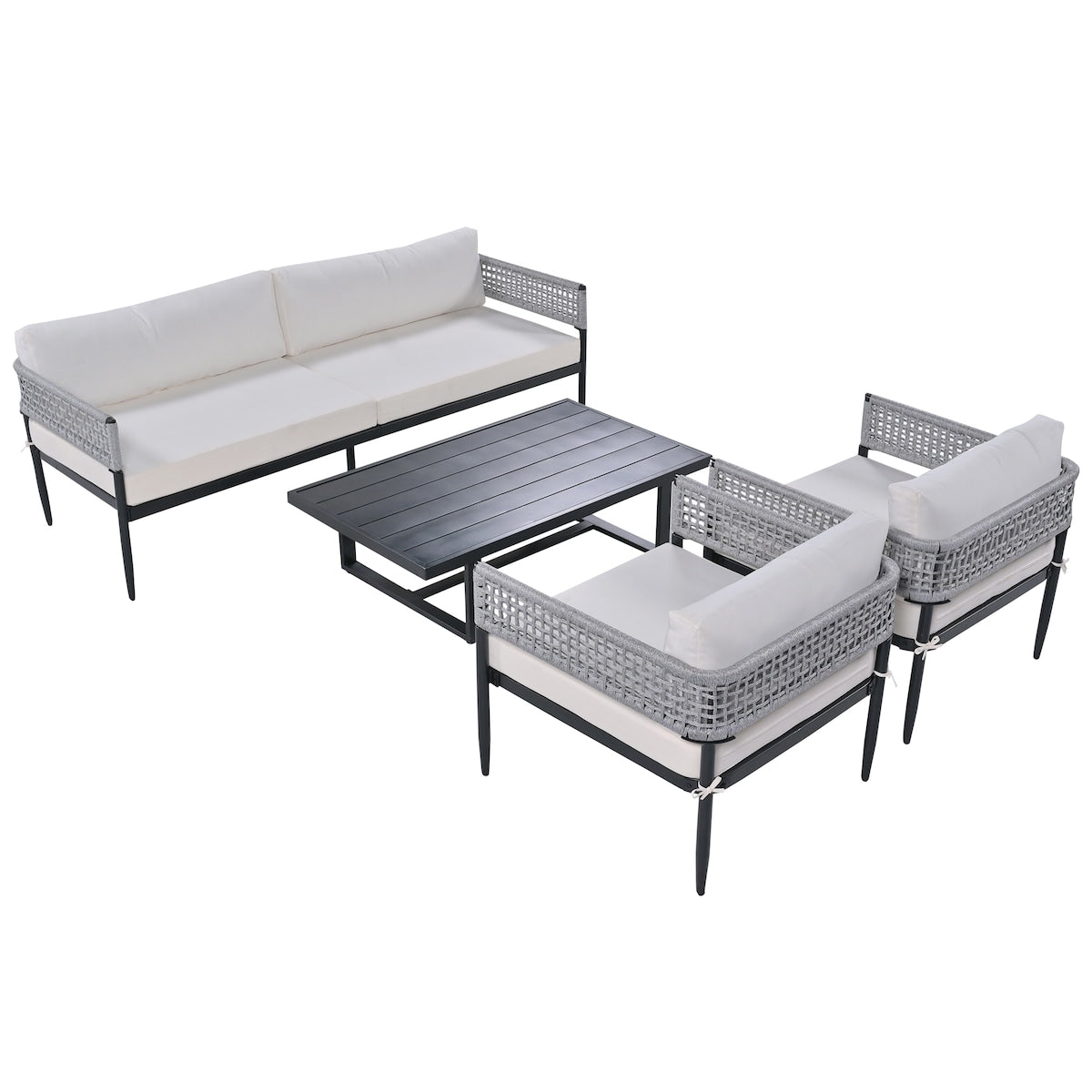 Light luxury style outdoor suit combination With 1 Love Sofa,2 Single Sofa,1 Coffee Table