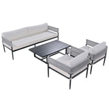 Light luxury style outdoor suit combination With 1 Love Sofa,2 Single Sofa,1 Coffee Table