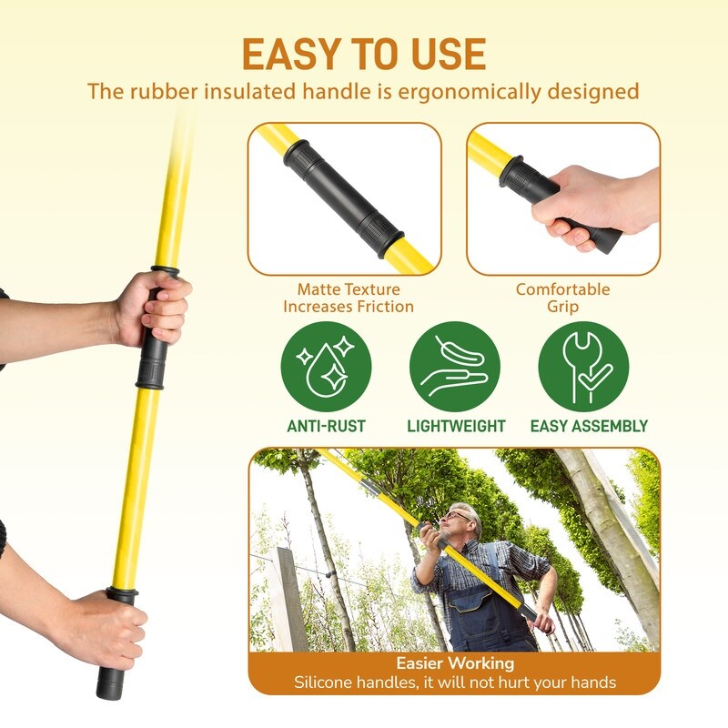 Light-weight Manual Pole Saw Tree Trimmers Long Handle Pruner Set