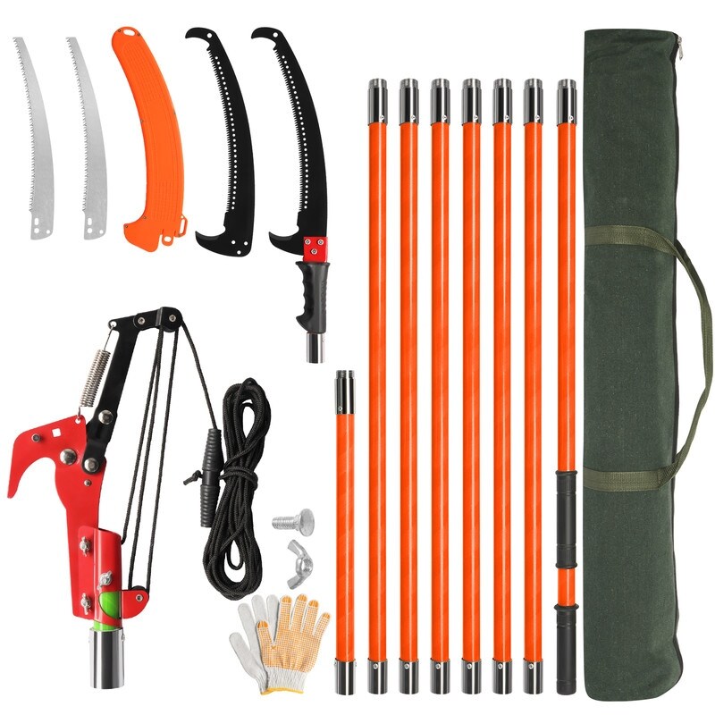 Light-weight Manual Pole Saw Tree Trimmers Long Handle Pruner Set
