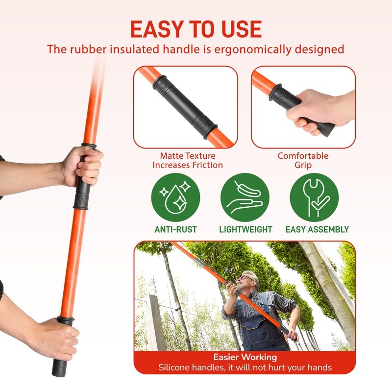 Light-weight Manual Pole Saw Tree Trimmers Long Handle Pruner Set