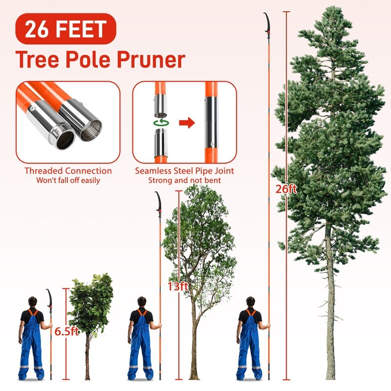 Light-weight Manual Pole Saw Tree Trimmers Long Handle Pruner Set