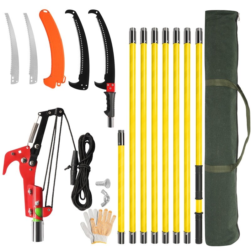 Light-weight Manual Pole Saw Tree Trimmers Long Handle Pruner Set