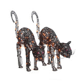 Lighted 24-inch Arched Wire Black Cats (Set of 2)