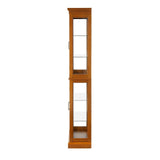Lighted Curio Display Cabinet: Adjustable Shelves, Mirrored Back, Tempered Glass Doors (6 Tier)