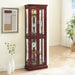 Lighted Curio Display Cabinet: Adjustable Shelves, Mirrored Back, Tempered Glass Doors (6 Tier)