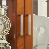 Lighted Curio Display Cabinet: Adjustable Shelves, Mirrored Back, Tempered Glass Doors (6 Tier)