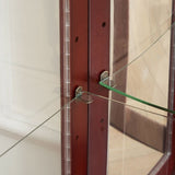 Lighted Curio Display Cabinet: Adjustable Shelves, Mirrored Back, Tempered Glass Doors (6 Tier)