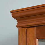 Lighted Curio Display Cabinet: Adjustable Shelves, Mirrored Back, Tempered Glass Doors (6 Tier)