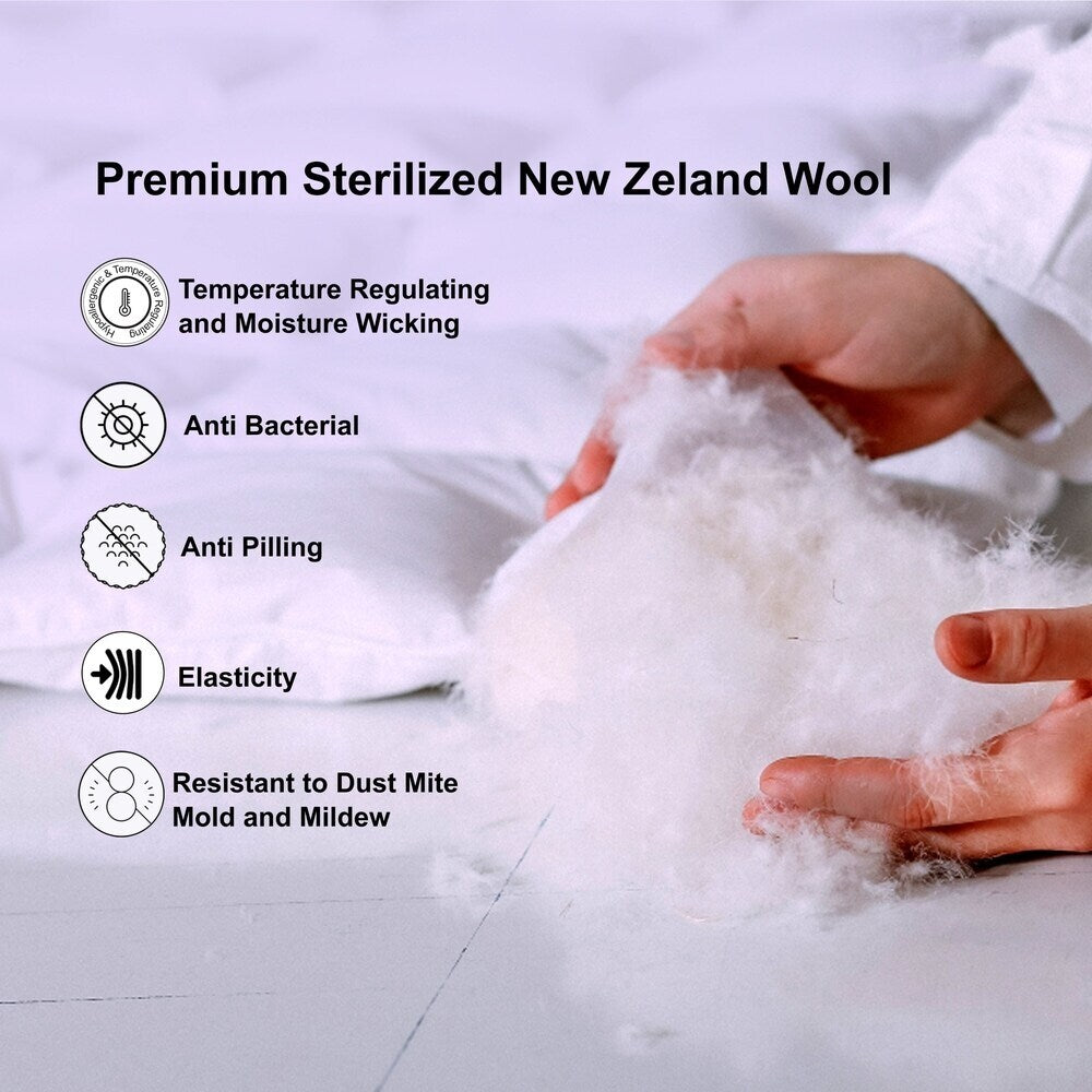 Lightweight Summer/Spring 100% New Zealand Wool Fill Duvet Insert