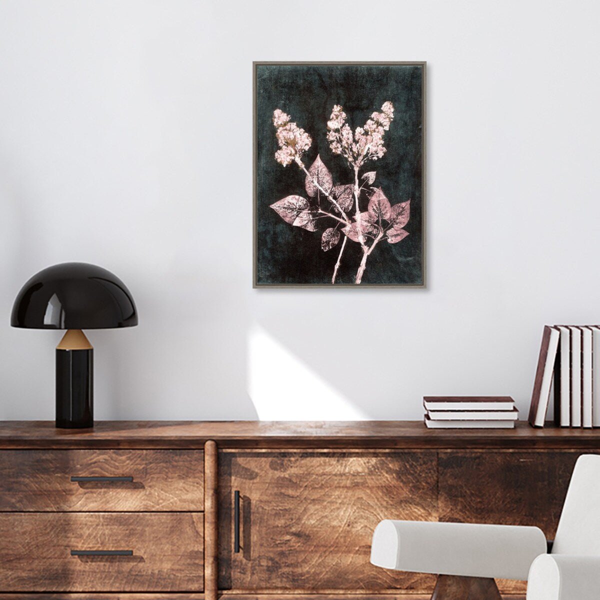 Lilac 1 Blush Dark Green by Pernille Folcarelli Framed Canvas Wall Art Print - Sylvie Greywash