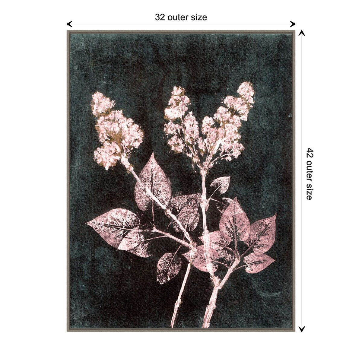 Lilac 1 Blush Dark Green by Pernille Folcarelli Framed Canvas Wall Art Print - Sylvie Greywash