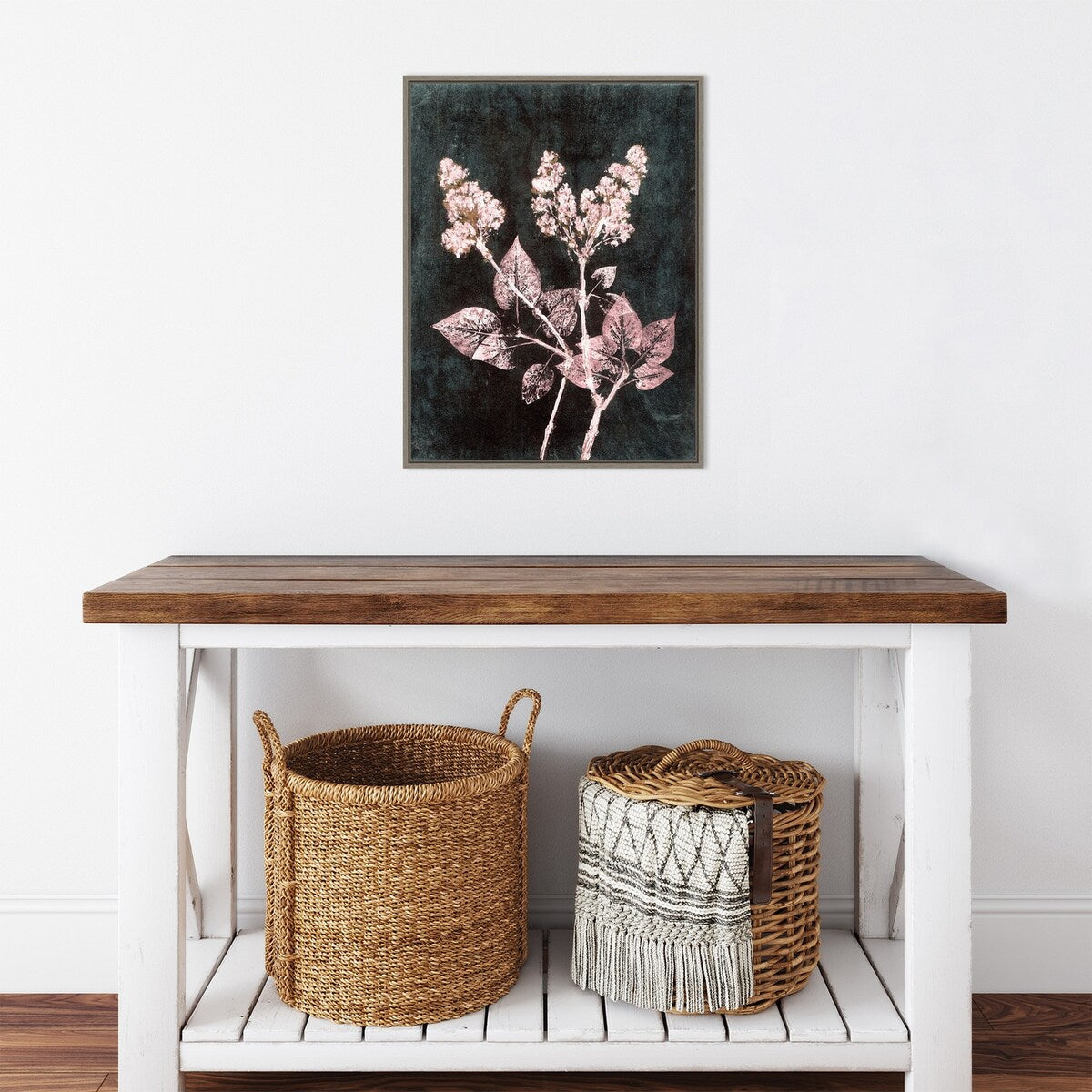 Lilac 1 Blush Dark Green by Pernille Folcarelli Framed Canvas Wall Art Print - Sylvie Greywash