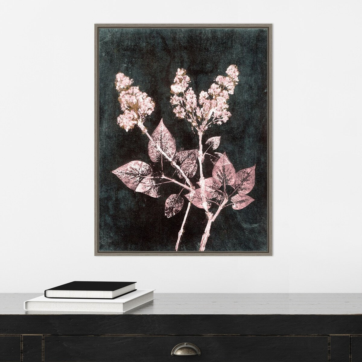 Lilac 1 Blush Dark Green by Pernille Folcarelli Framed Canvas Wall Art Print - Sylvie Greywash