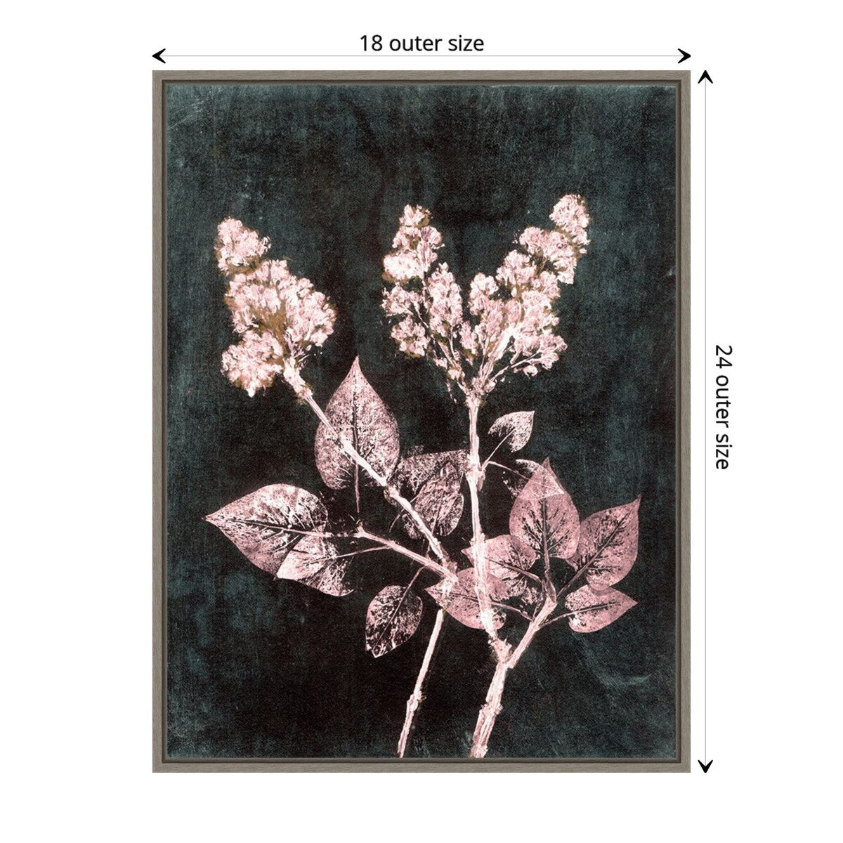 Lilac 1 Blush Dark Green by Pernille Folcarelli Framed Canvas Wall Art Print - Sylvie Greywash