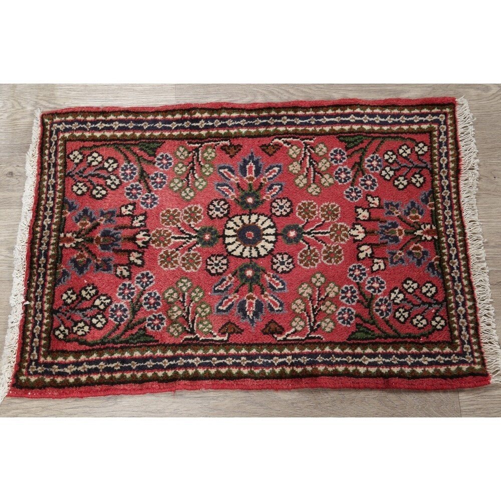 Lilian Floral Hand-Knotted Wool Persian Oriental Area Rug - 2'8" x 1'10"