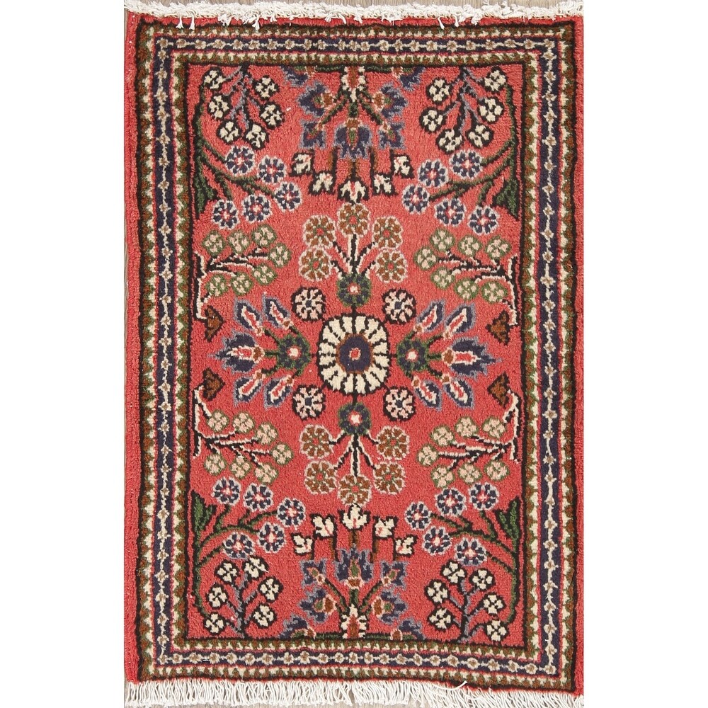 Lilian Floral Hand-Knotted Wool Persian Oriental Area Rug - 2'8" x 1'10"