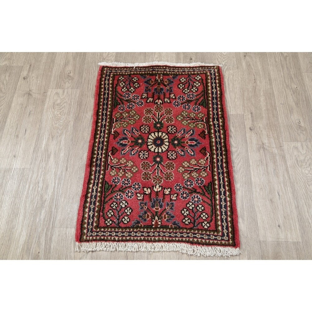Lilian Floral Hand-Knotted Wool Persian Oriental Area Rug - 2'8" x 1'10"