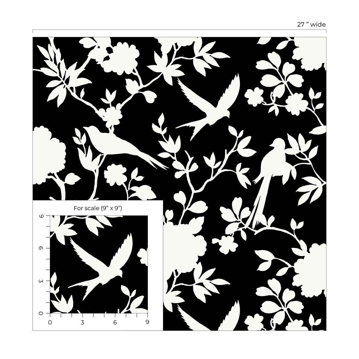 Lillian August Kauai Bird Toile Embossed Vinyl Unpasted Wallpaper