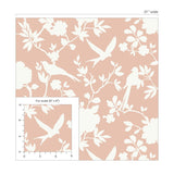 Lillian August Kauai Bird Toile Embossed Vinyl Unpasted Wallpaper