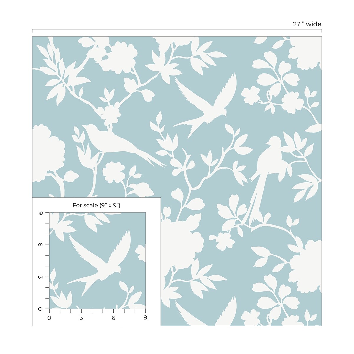 Lillian August Kauai Bird Toile Embossed Vinyl Unpasted Wallpaper
