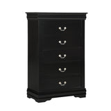 Lillie 6 Piece Black Wooden Sleigh Bedroom Set