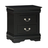 Lillie 6 Piece Black Wooden Sleigh Bedroom Set