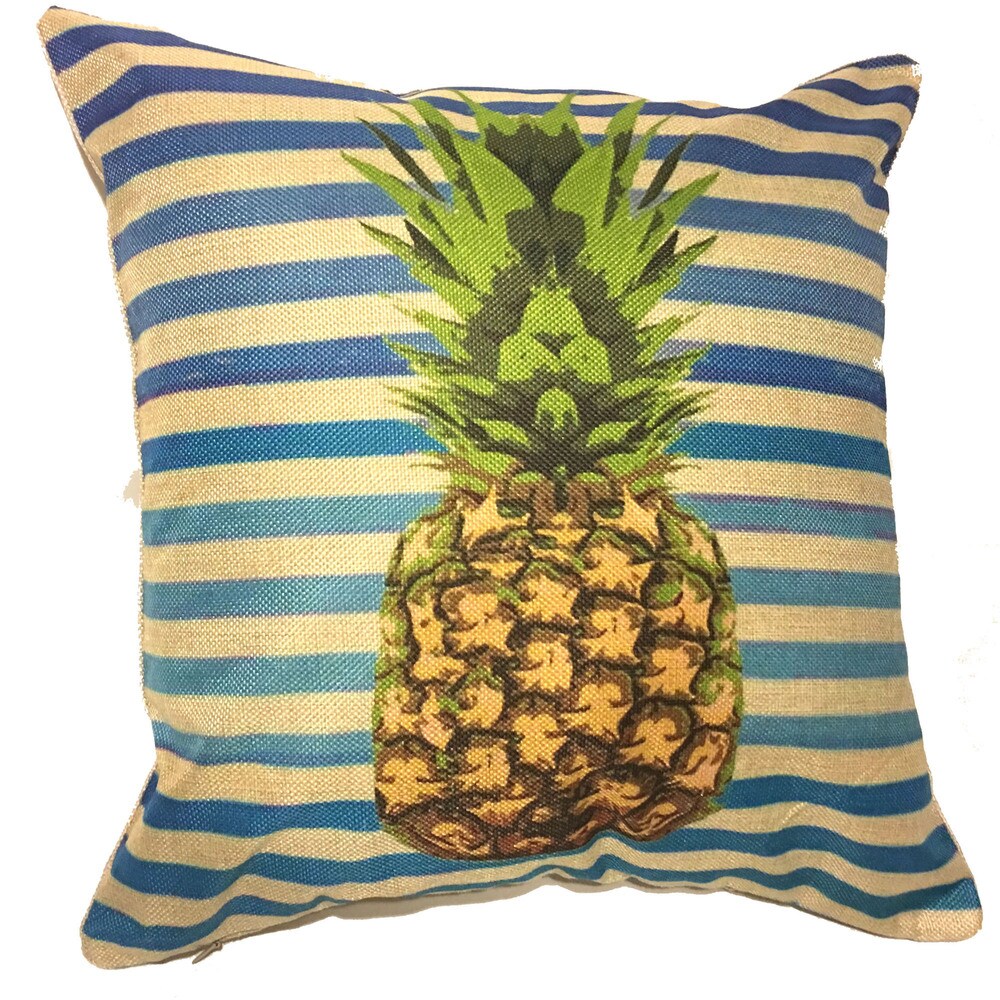 Lillowz Stripped Pineapple Throw Pillow 17-inch