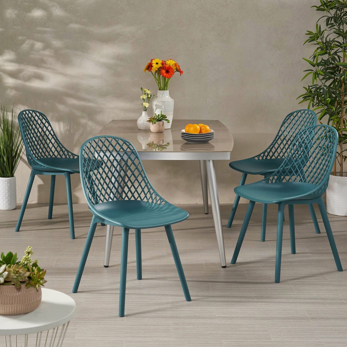 Lily Modern Outdoor Dining Chair (Set of 4) by Christopher Knight Home - 18.00" W x 21.50" L x 33.20" H