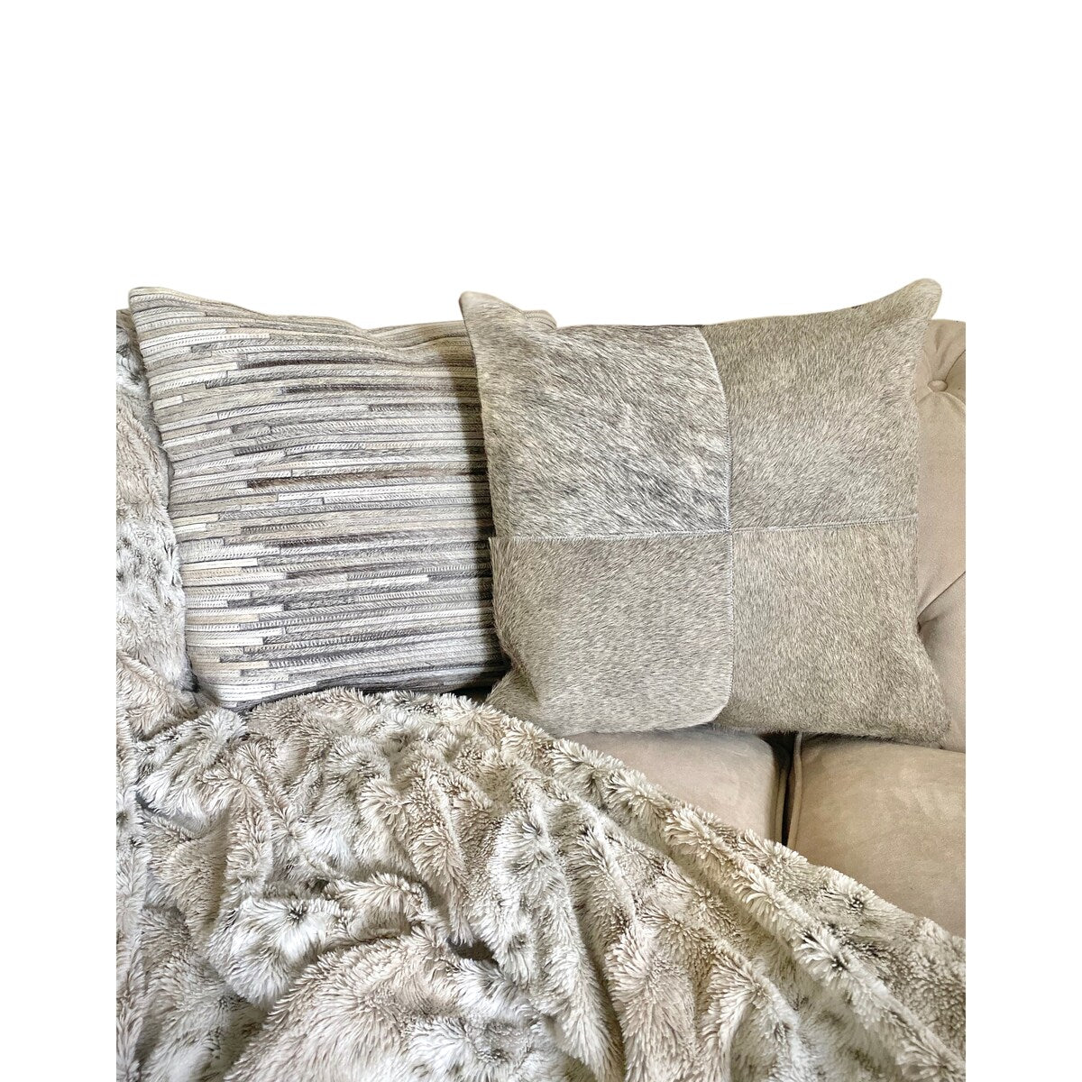Maxwell Throw Pillow Ivory/Grey