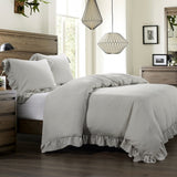 HiEnd Accents Lily Washed Linen Duvet Cover Set, 3PC