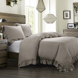 HiEnd Accents Lily Washed Linen Duvet Cover Set, 3PC