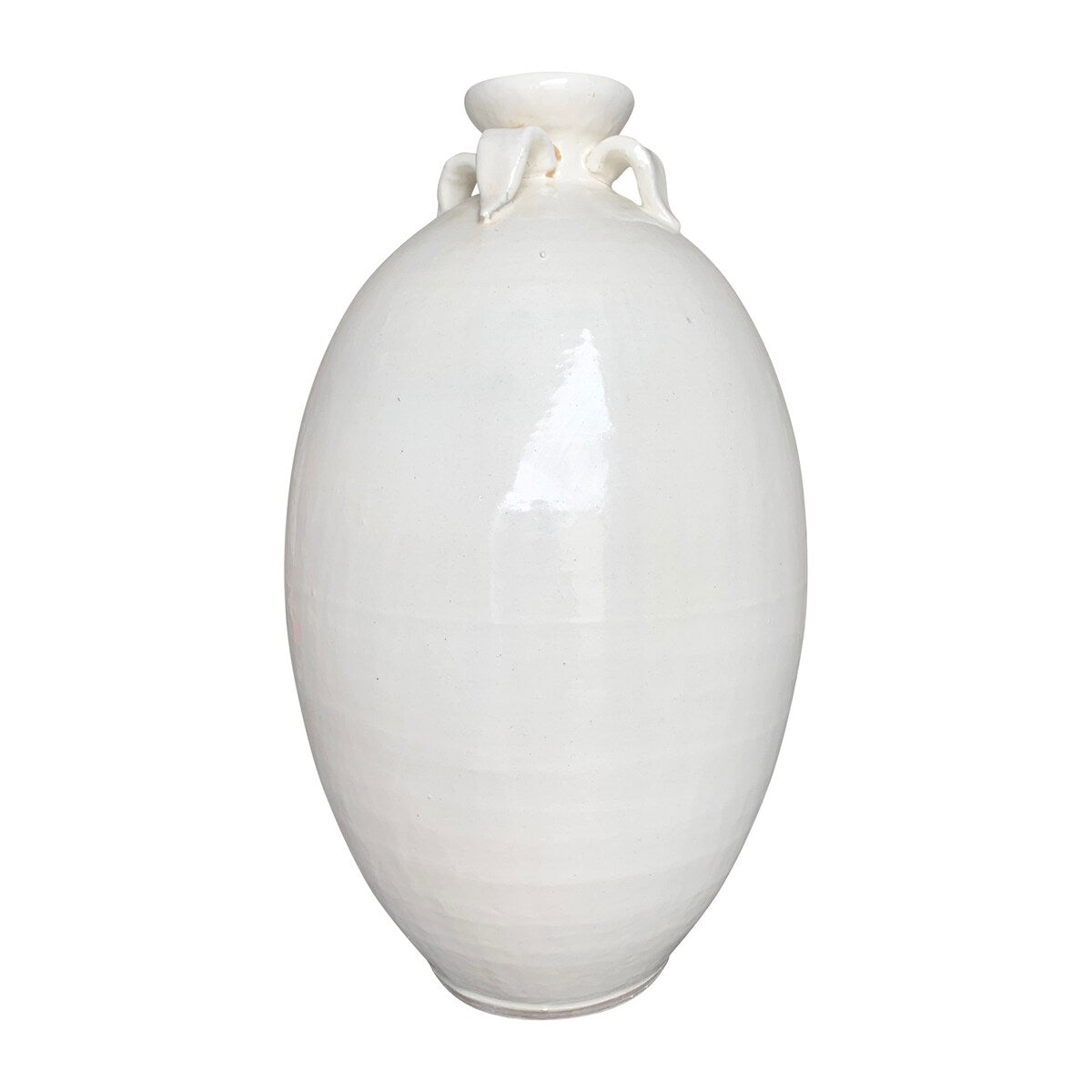 Artissance 17" Creamy White Ceramic Four Finger Handle Jar