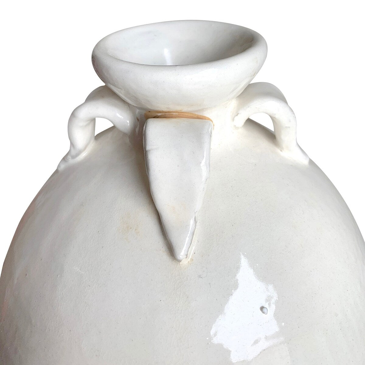 Artissance 17" Creamy White Ceramic Four Finger Handle Jar