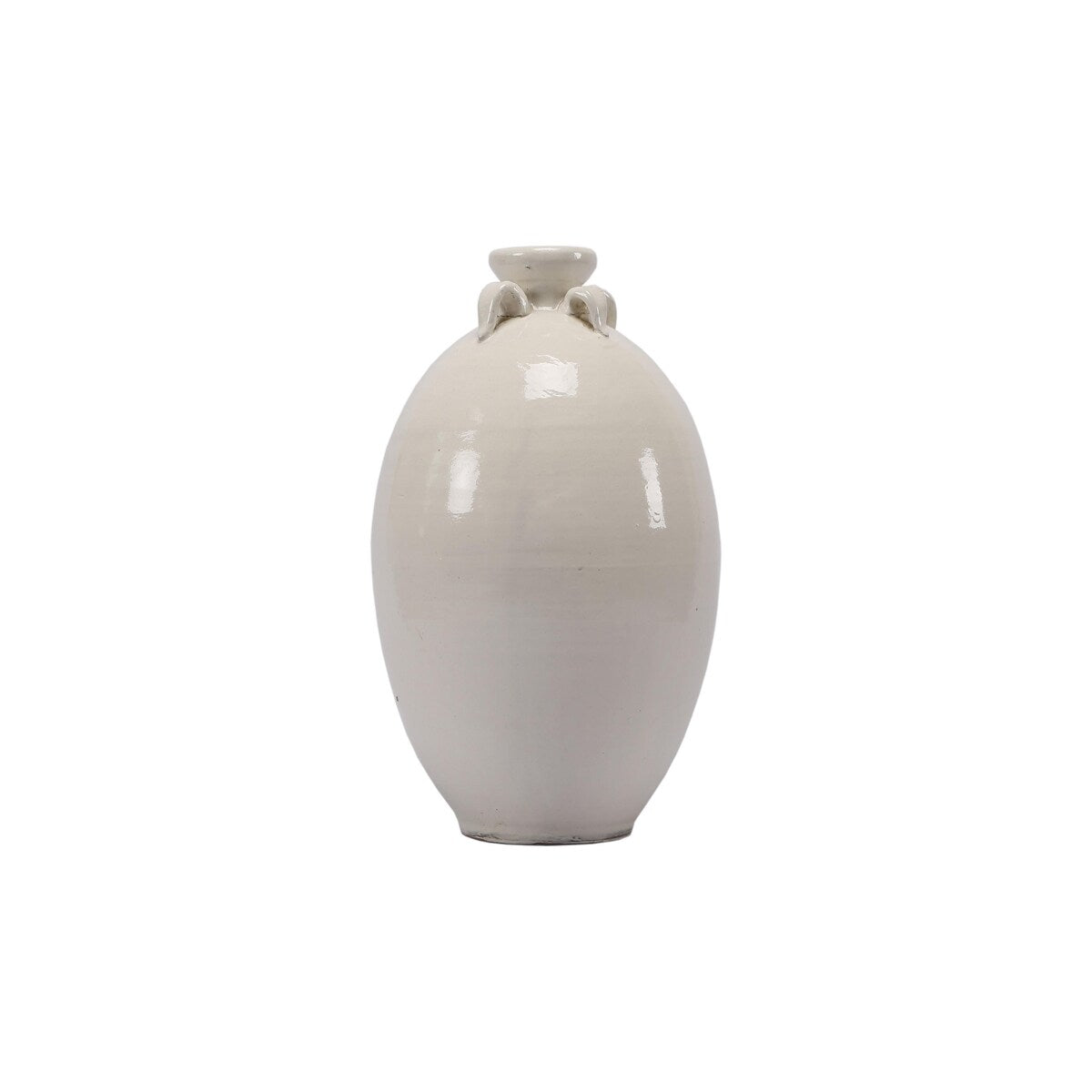 Artissance 17" Creamy White Ceramic Four Finger Handle Jar