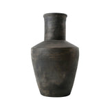 Artissance Earthy Gray Long Neck Pottery Vase, 15 Inch Tall