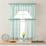 HLC.me Joyce Lace Sheer Kitchen Cafe Curtain Tiers for Small Windows, Kitchen & Bathroom