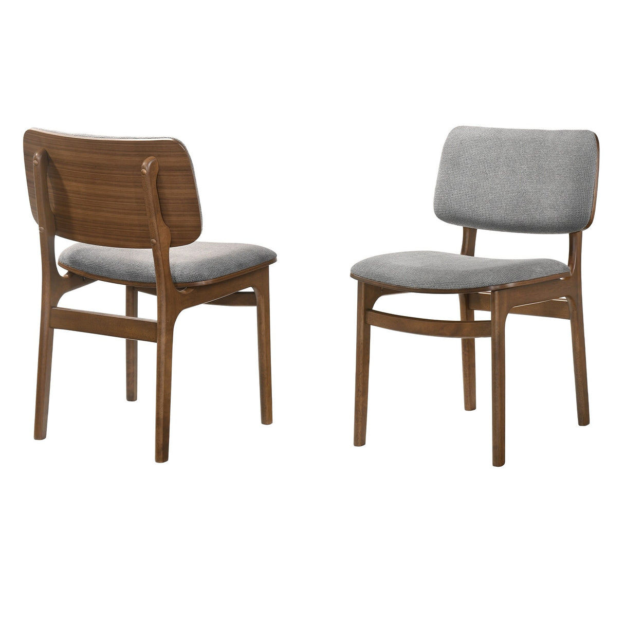 Lima Mid-Century Modern Wood Upholstered Dining Chairs - Set of 2