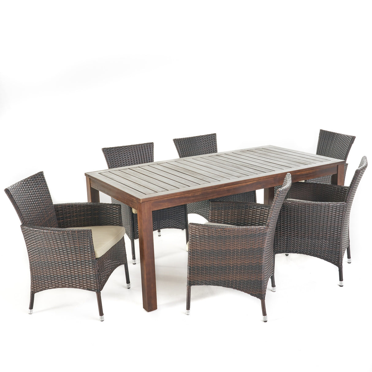 Christopher Knight Home Lincoln 7-Piece Wicker and Wood Dining Set