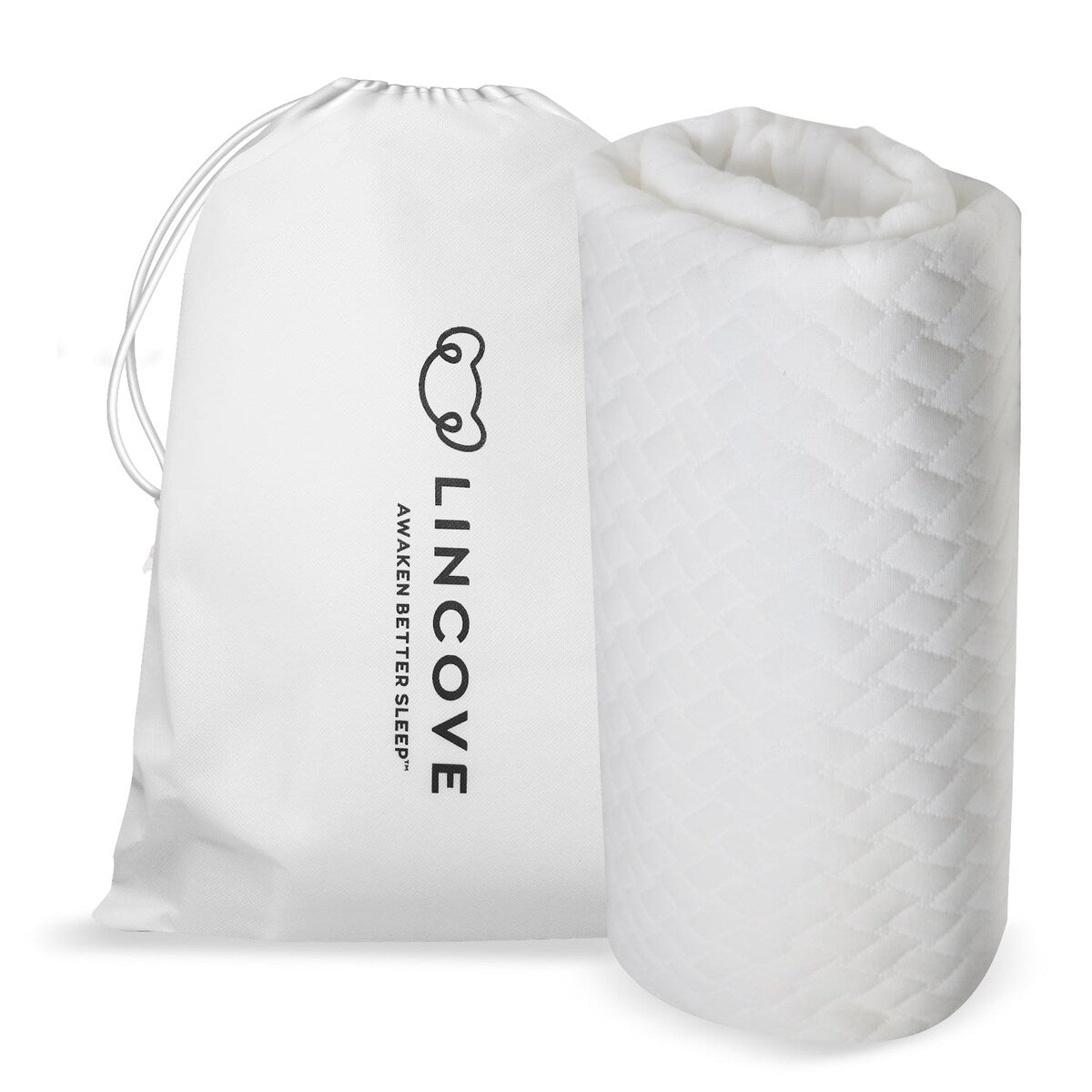 Lincove Quilted Fitted Elastic Mattress Protector - Breathable Braided Texture, Bed Topper, Covers up to 16" Deep, 100% Cotton