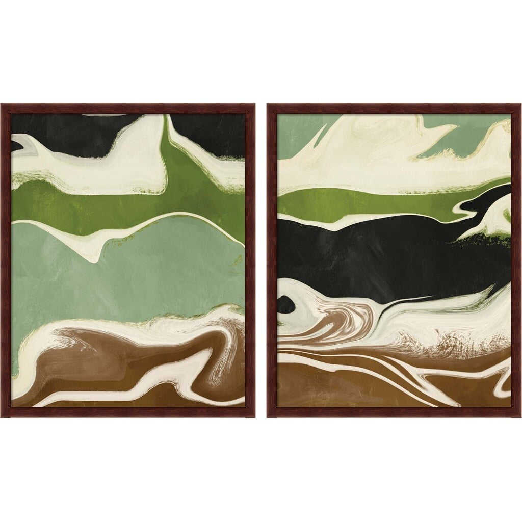 Linda Woods 'Organic Wave' Framed Art (Set of 2)