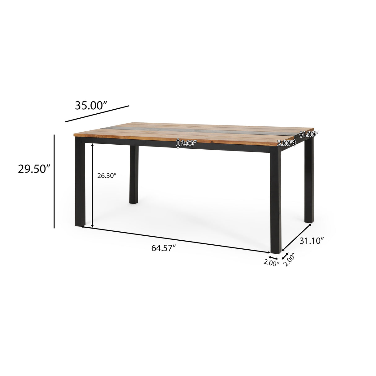 Lindsey Outdoor Acacia Wood Dining Table by Christopher Knight Home