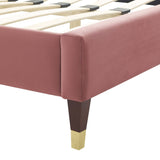 Lindsey Performance Velvet Queen Platform Bed