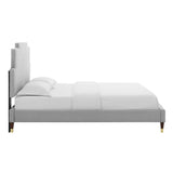 Lindsey Performance Velvet Queen Platform Bed